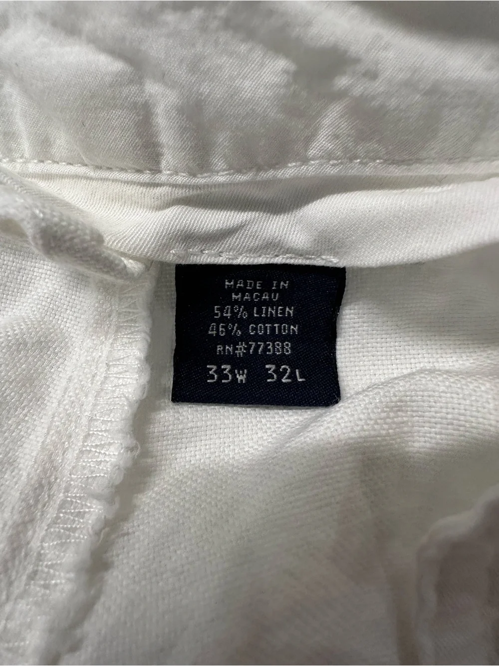 Men's White Casual Pants Linen-Cotton blend